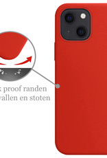 Nomfy Hoesje Geschikt voor iPhone 14 Plus Hoesje Siliconen Cover Case Met 2x Screenprotector - Hoes Geschikt voor iPhone 14 Plus Hoes Back Case - Rood