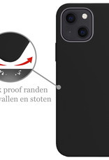 Nomfy Hoesje Geschikt voor iPhone 14 Plus Hoesje Siliconen Cover Case Met 2x Screenprotector - Hoes Geschikt voor iPhone 14 Plus Hoes Back Case - Zwart