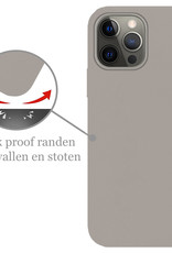 Nomfy Hoesje Geschikt voor iPhone 14 Pro Max Hoesje Siliconen Cover Case Met 2x Screenprotector - Hoes Geschikt voor iPhone 14 Pro Max Hoes Back Case - Grijs