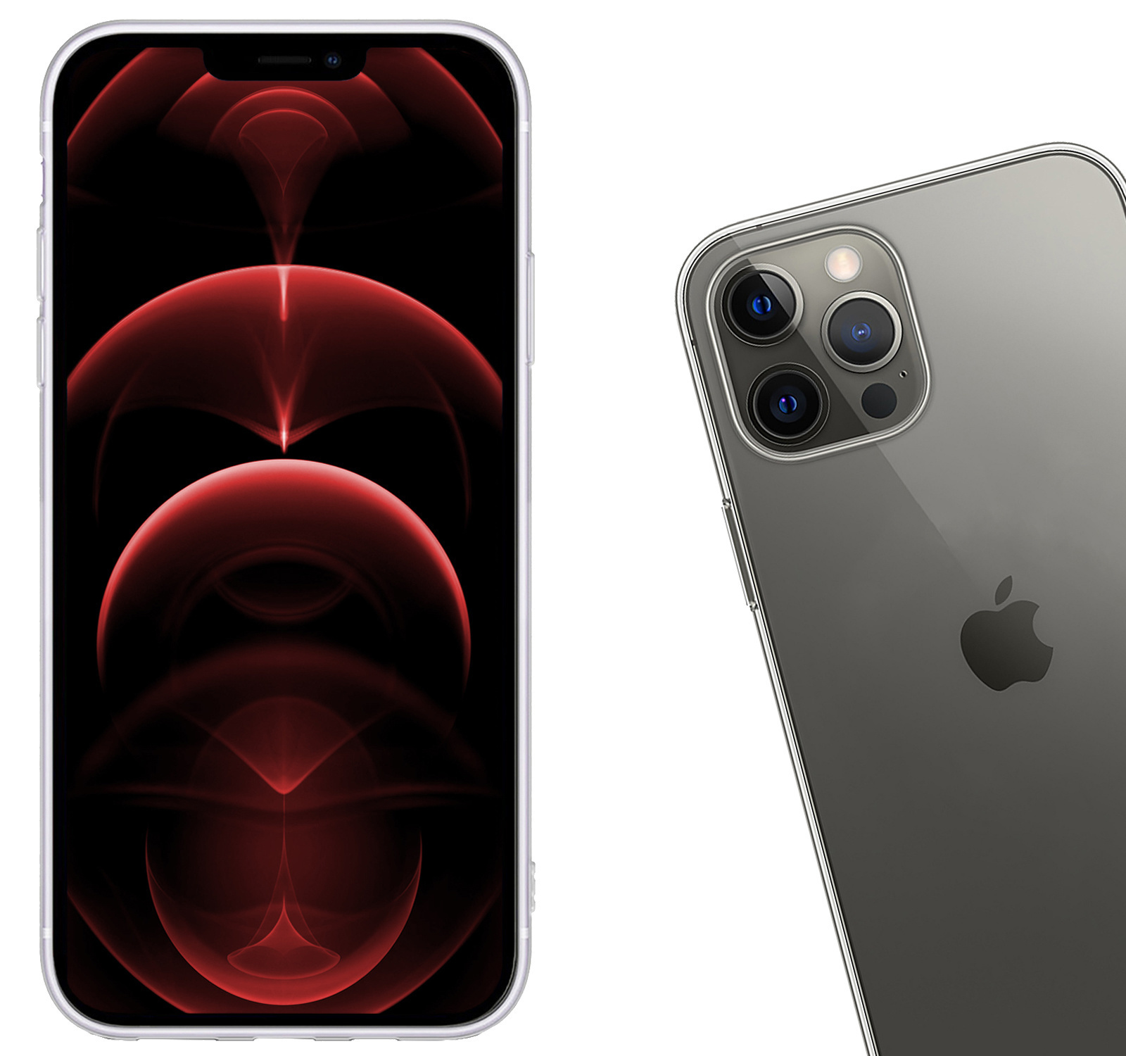 Nomfy Hoesje Geschikt voor iPhone 14 Pro Max Hoesje Siliconen Cover Case Met 2x Screenprotector - Hoes Geschikt voor iPhone 14 Pro Max Hoes Back Case - Transparant