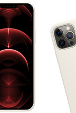 Nomfy Hoesje Geschikt voor iPhone 14 Pro Max Hoesje Siliconen Cover Case Met 2x Screenprotector - Hoes Geschikt voor iPhone 14 Pro Max Hoes Back Case - Wit