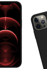 Nomfy Hoesje Geschikt voor iPhone 14 Pro Max Hoesje Siliconen Cover Case Met 2x Screenprotector - Hoes Geschikt voor iPhone 14 Pro Max Hoes Back Case - Zwart