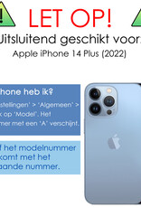 NoXx Hoes Geschikt voor iPhone 14 Plus Hoesje Cover Siliconen Back Case Hoes Met 2x Screenprotector - Rood
