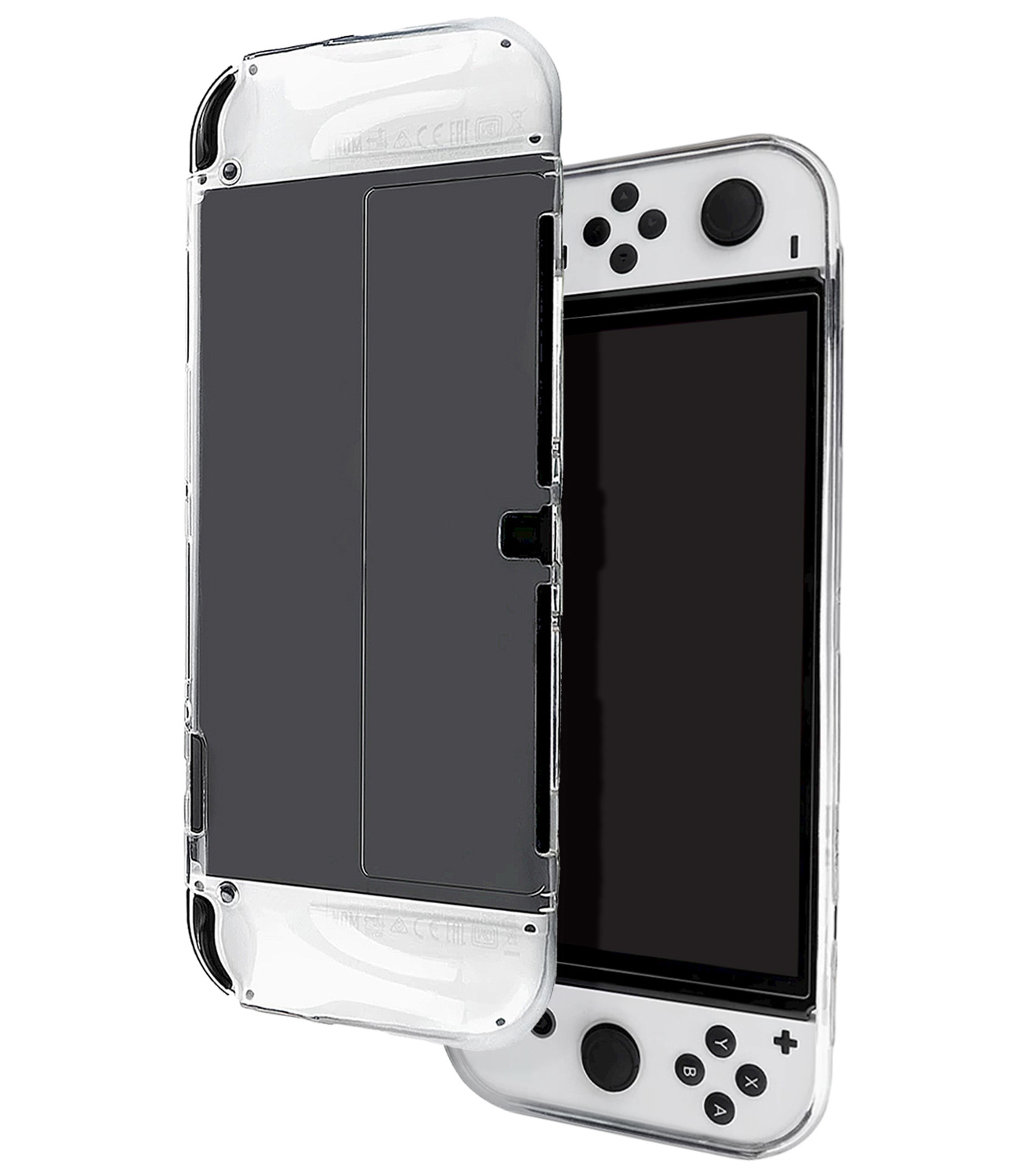 BASEY. Hoesje Geschikt voor Nintendo Switch OLED Case Hoes Hard Cover Schokbestendig - Bescherm Case Geschikt voor Nintendo Switch OLED Hoes - Transparant