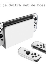 Hoes Geschikt voor Nintendo Switch OLED Case Case Geschikt Voor Nintendo Switch OLED Beschermhoes - Transparant