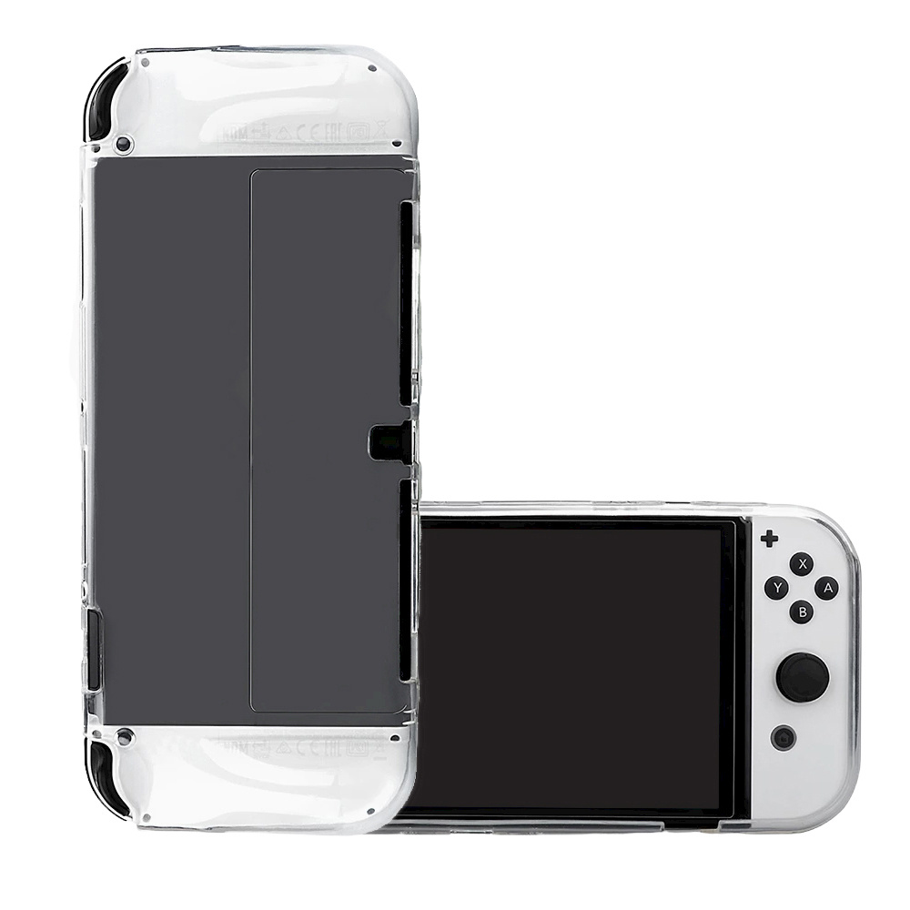 NoXx Hoesje Geschikt voor Nintendo Switch OLED Case Hoes Hard Cover Schokbestendig - Hoes Geschikt voor Nintendo Switch OLED Hoes - Transparant