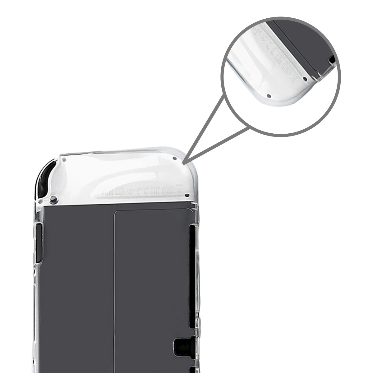 NoXx Hoesje Geschikt voor Nintendo Switch OLED Case Hoes Hard Cover Schokbestendig - Hoes Geschikt voor Nintendo Switch OLED Hoes - Transparant