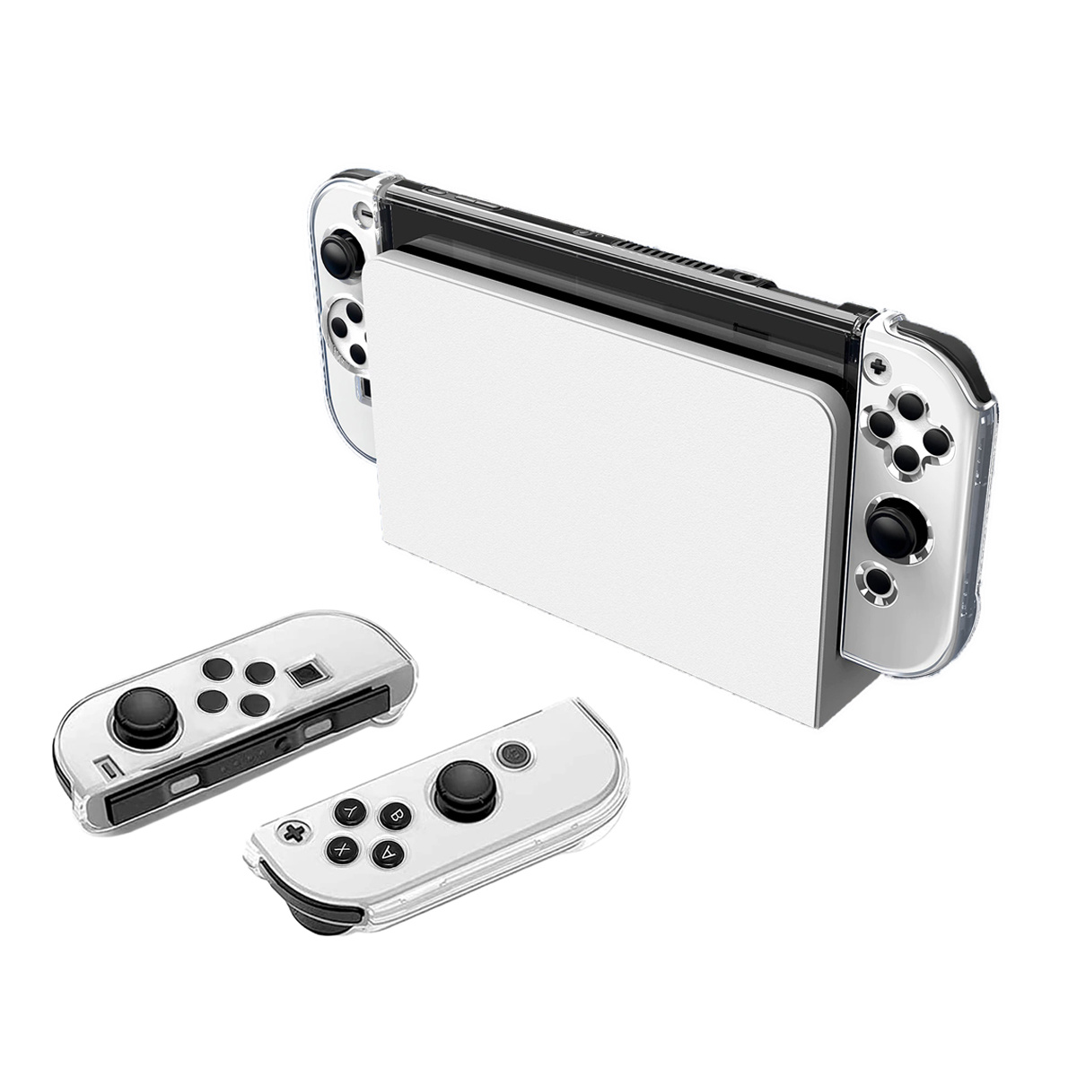 NoXx Hoesje Geschikt voor Nintendo Switch OLED Case Hoes Hard Cover Schokbestendig - Hoes Geschikt voor Nintendo Switch OLED Hoes - Transparant