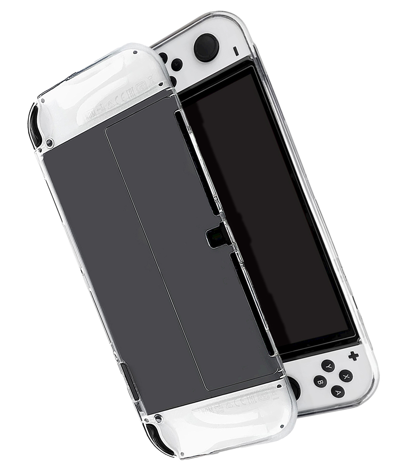 Nomfy Hoesje Geschikt voor Nintendo Switch OLED Hoes Bescherm Case Hardcover Shockproof - Hoes Geschikt voor Nintendo Switch OLED Case - Transparant