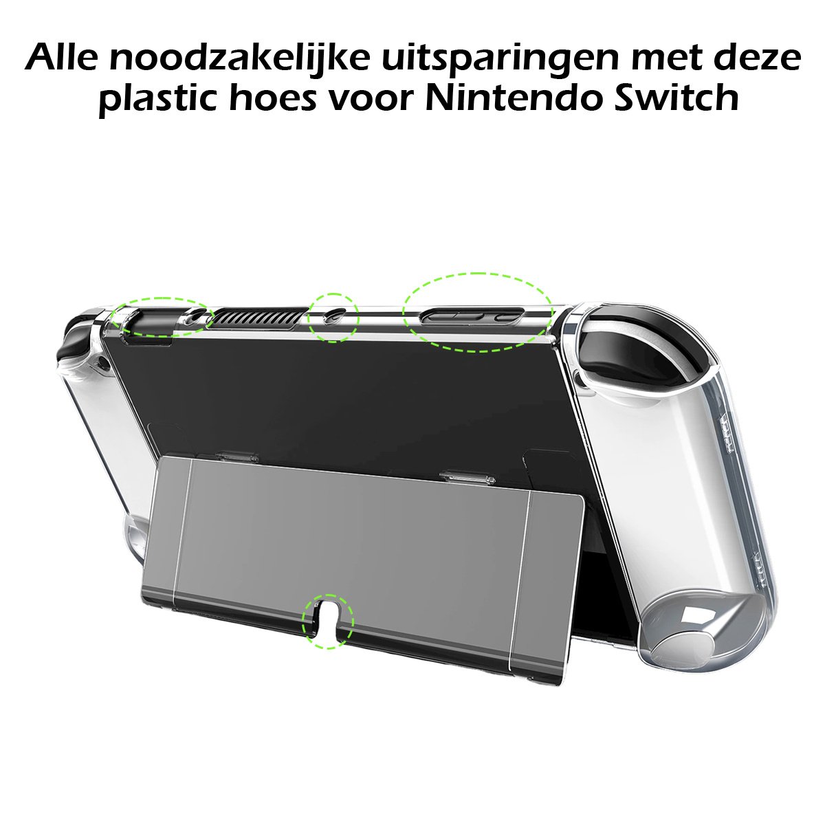 Case Geschikt Voor Nintendo Switch OLED Hoes Beschermhoes - Geschikt voor Nintendo Switch OLED Case Transparant