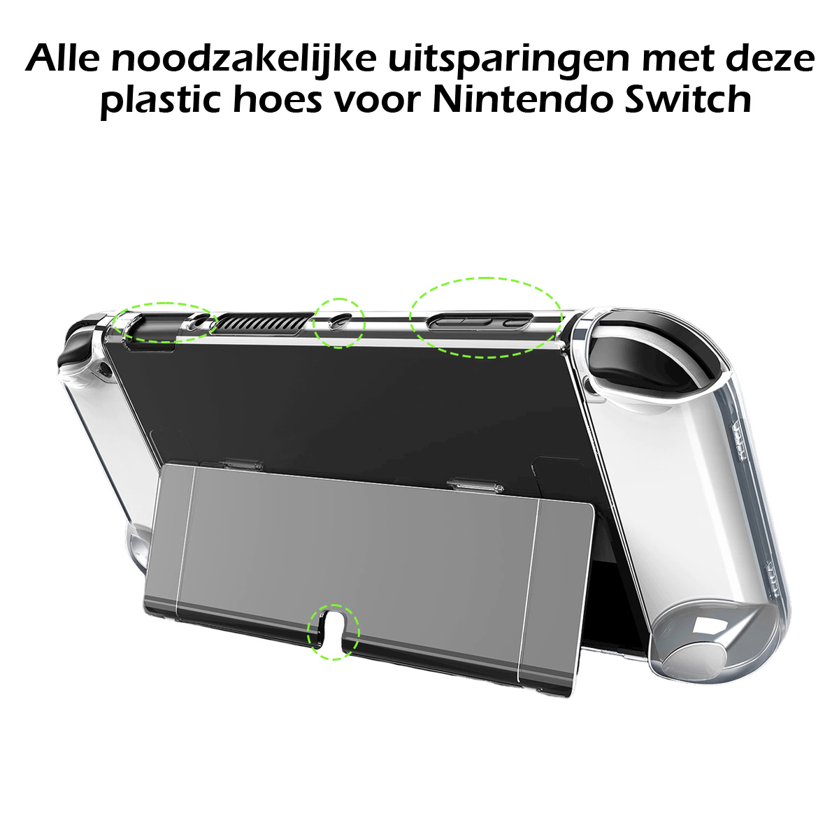 Nomfy Hoesje Geschikt voor Nintendo Switch OLED Hoes Bescherm Case Hardcover Shockproof - Hoes Geschikt voor Nintendo Switch OLED Case - Transparant
