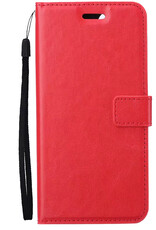 Nomfy Hoesje Geschikt voor iPhone 14 Hoes Bookcase Flipcase Book Cover Met Screenprotector - Hoes Geschikt voor iPhone 14 Hoesje Book Case - Rood