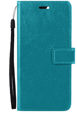 Nomfy Hoesje Geschikt voor iPhone 14 Hoes Bookcase Flipcase Book Cover Met Screenprotector - Hoes Geschikt voor iPhone 14 Hoesje Book Case - Turquoise