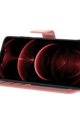 Nomfy Hoesje Geschikt voor iPhone 14 Hoes Bookcase Flipcase Book Cover Met 2x Screenprotector - Hoes Geschikt voor iPhone 14 Hoesje Book Case - Rosé goud