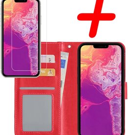 BASEY. BASEY. iPhone 14 Plus Hoesje Bookcase Met Screenprotector - Rood