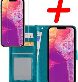 BASEY. BASEY. iPhone 14 Plus Hoesje Bookcase Met Screenprotector - Turquoise