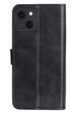 Nomfy Hoesje Geschikt voor iPhone 14 Plus Hoes Bookcase Flipcase Book Cover Met 2x Screenprotector - Hoes Geschikt voor iPhone 14 Plus Hoesje Book Case - Zwart
