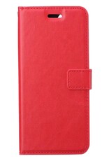 BASEY. Hoes Geschikt voor iPhone 14 Pro Hoesje Bookcase Hoes Flip Case Book Cover Met Screenprotector - Hoesje Geschikt voor iPhone 14 Pro Hoes Book Case Hoesje - Rood