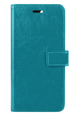 BASEY. Hoes Geschikt voor iPhone 14 Pro Hoesje Bookcase Hoes Flip Case Book Cover Met 2x Screenprotector - Hoesje Geschikt voor iPhone 14 Pro Hoes Book Case Hoesje - Turquoise