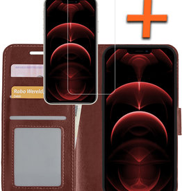 Nomfy iPhone 14 Pro Hoesje Bookcase Met Screenprotector - Bruin