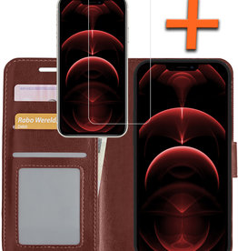 Nomfy Nomfy iPhone 14 Pro Hoesje Bookcase Met Screenprotector - Bruin