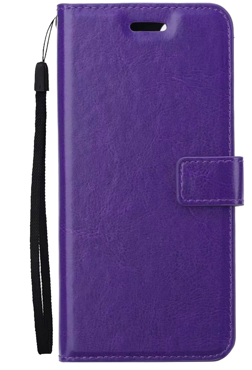 Nomfy Hoesje Geschikt voor iPhone 14 Pro Hoes Bookcase Flipcase Book Cover Met 2x Screenprotector - Hoes Geschikt voor iPhone 14 Pro Hoesje Book Case - Paars
