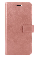 BASEY. Hoes Geschikt voor iPhone 14 Pro Max Hoesje Bookcase Hoes Flip Case Book Cover Met Screenprotector - Hoesje Geschikt voor iPhone 14 Pro Max Hoes Book Case Hoesje - Rosé goud