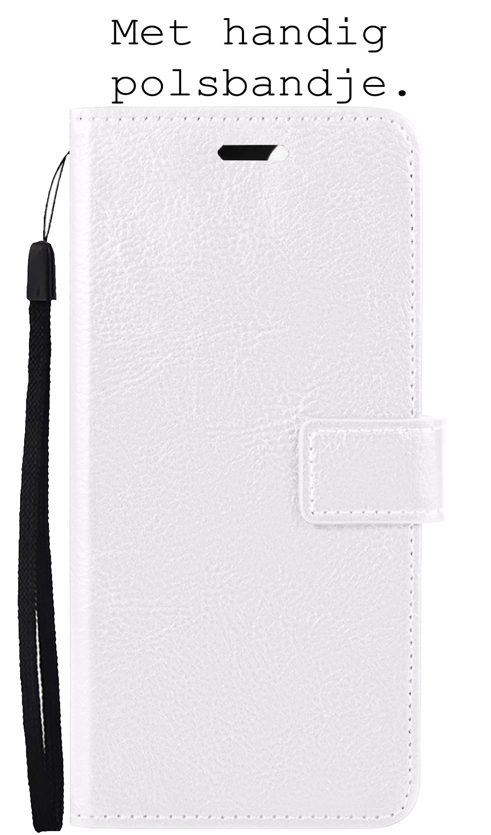 BASEY. Hoes Geschikt voor iPhone 14 Pro Max Hoesje Bookcase Hoes Flip Case Book Cover Met 2x Screenprotector - Hoesje Geschikt voor iPhone 14 Pro Max Hoes Book Case Hoesje - Wit