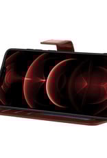 Nomfy Hoesje Geschikt voor iPhone 14 Pro Max Hoes Bookcase Flipcase Book Cover Met 2x Screenprotector - Hoes Geschikt voor iPhone 14 Pro Max Hoesje Book Case - Bruin