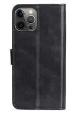Nomfy Hoes voor iPhone 14 Pro Max Hoesje Book Case Hoes Flip Cover Bookcase 2x Met Screenprotector - Zwart