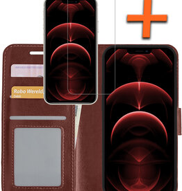 Nomfy Nomfy iPhone 14 Hoesje Bookcase Met Screenprotector - Bruin