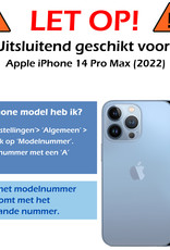 Nomfy Hoes voor iPhone 14 Pro Max Hoesje Book Case Hoes Flip Cover Bookcase 2x Met Screenprotector - Bruin