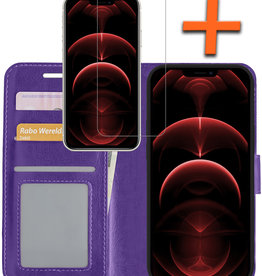 Nomfy Nomfy iPhone 14 Pro Max Hoesje Bookcase Met Screenprotector - Paars