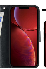 NoXx Hoes Geschikt voor iPhone 14 Pro Max Hoesje Book Case Hoes Flip Cover Wallet Bookcase Met Screenprotector - Zwart