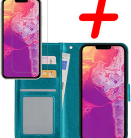BASEY. BASEY. iPhone 14 Pro Max Hoesje Bookcase Met Screenprotector - Turquoise