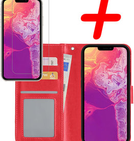 BASEY. BASEY. iPhone 14 Pro Max Hoesje Bookcase Met Screenprotector - Rood