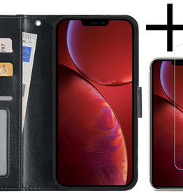 NoXx NoXx iPhone 14 Pro Hoesje Bookcase Met 2x Screenprotector - Zwart
