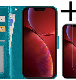 NoXx iPhone 14 Pro Hoesje Bookcase Met 2x Screenprotector - Turquoise