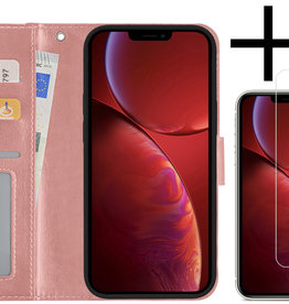 NoXx NoXx iPhone 14 Pro Hoesje Bookcase Met 2x Screenprotector - Rose Goud