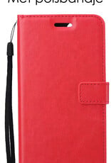 NoXx Hoes Geschikt voor iPhone 14 Pro Hoesje Book Case Hoes Flip Cover Wallet Bookcase Met Screenprotector - Rood