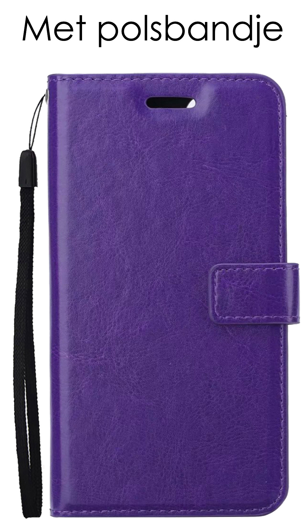 NoXx Hoes Geschikt voor iPhone 14 Pro Hoesje Book Case Hoes Flip Cover Wallet Bookcase Met Screenprotector - Paars
