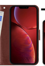 NoXx Hoes Geschikt voor iPhone 14 Pro Hoesje Book Case Hoes Flip Cover Wallet Bookcase Met Screenprotector - Bruin