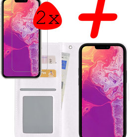 BASEY. BASEY. iPhone 14 Pro Hoesje Bookcase Met 2x Screenprotector - Wit