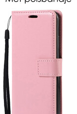 NoXx Hoes Geschikt voor iPhone 14 Hoesje Book Case Hoes Flip Cover Wallet Bookcase Met Screenprotector - Lichtroze