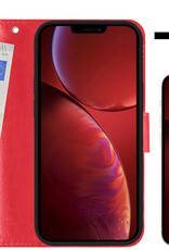 NoXx Hoes voor iPhone 14 Hoes Bookcase Flipcase Book Cover Met Screenprotector - Hoes voor iPhone 14 Hoesje Book Case - Rood