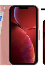 NoXx Hoes Geschikt voor iPhone 14 Hoesje Book Case Hoes Flip Cover Wallet Bookcase Met Screenprotector - Rosé goud