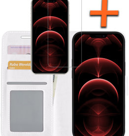 Nomfy Nomfy iPhone 14 Plus Hoesje Bookcase Met Screenprotector - Wit