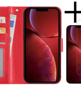 NoXx NoXx iPhone 14 Hoesje Bookcase Met 2x Screenprotector - Rood