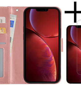 NoXx NoXx iPhone 14 Hoesje Bookcase Met 2x Screenprotector - Rose Goud