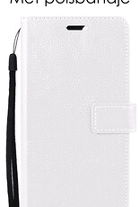 NoXx Hoes Geschikt voor iPhone 14 Hoesje Book Case Hoes Flip Cover Wallet Bookcase Met 2x Screenprotector - Wit